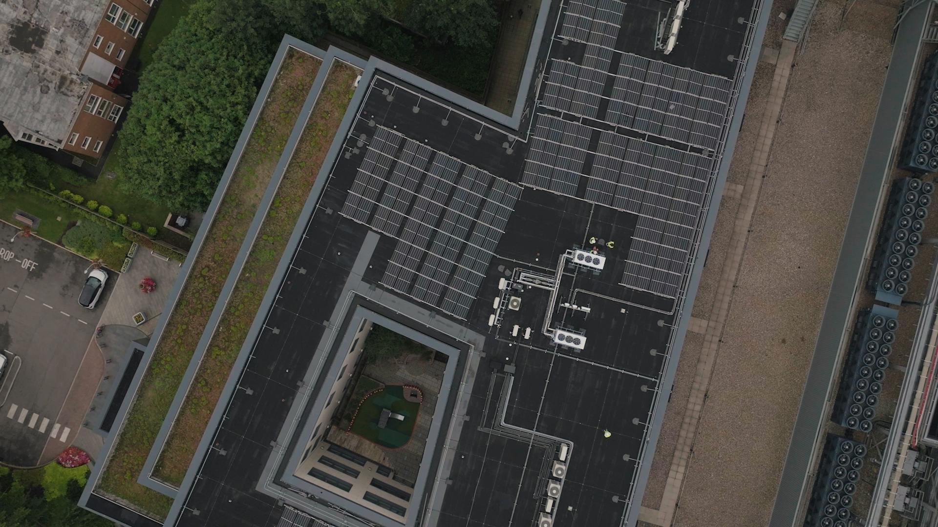 A commercial roofing installation in Atlanta
