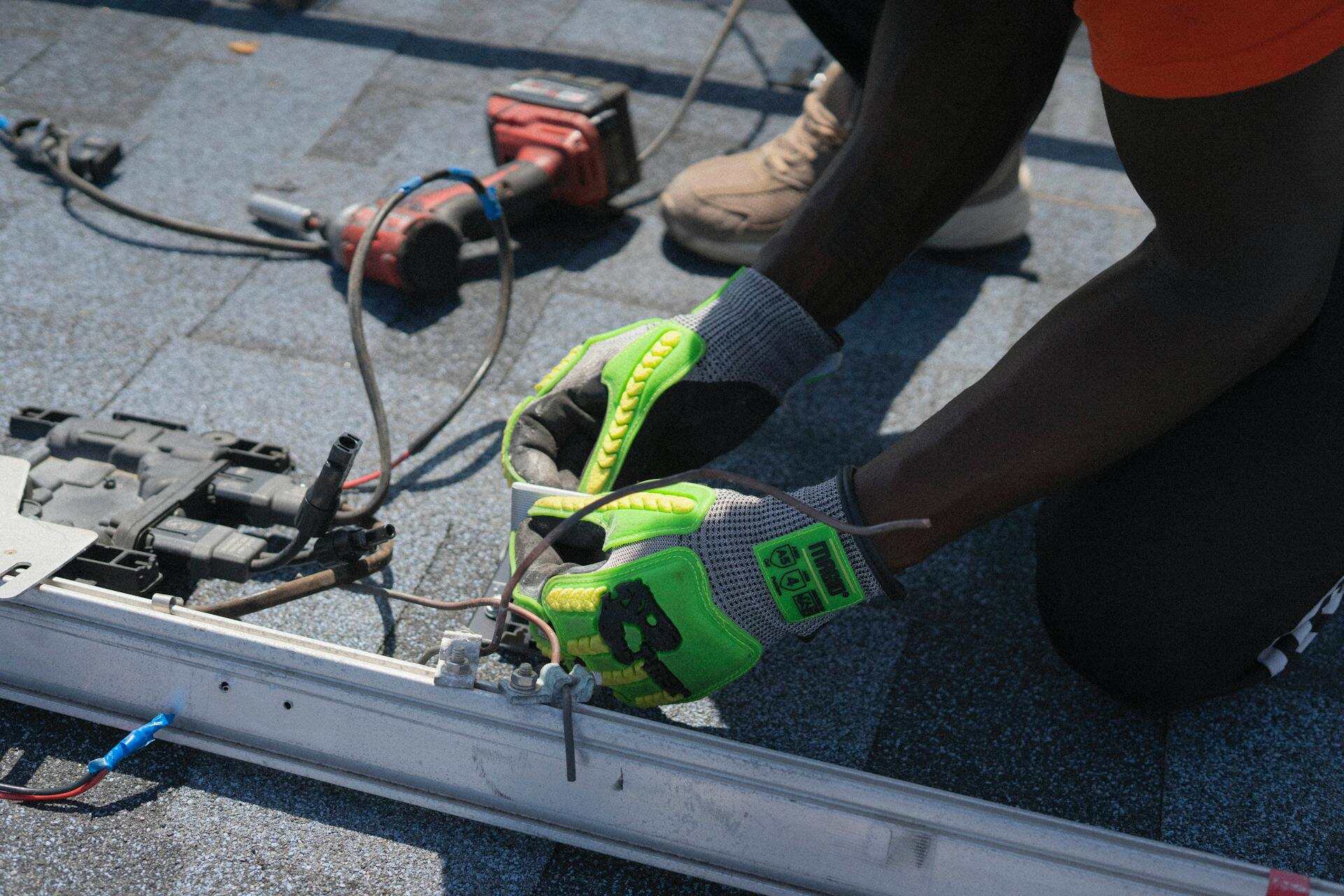 A roofing contractor handling a commercial roof installation in Atlanta
