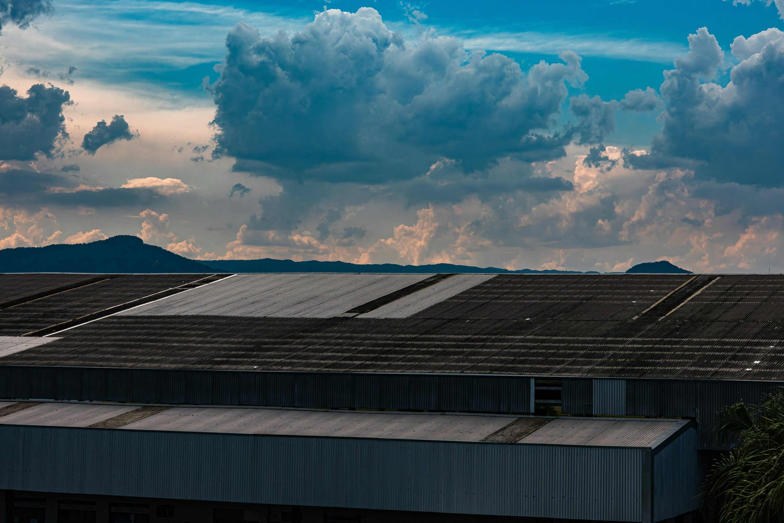 A commercial roof in Atlanta after a storm