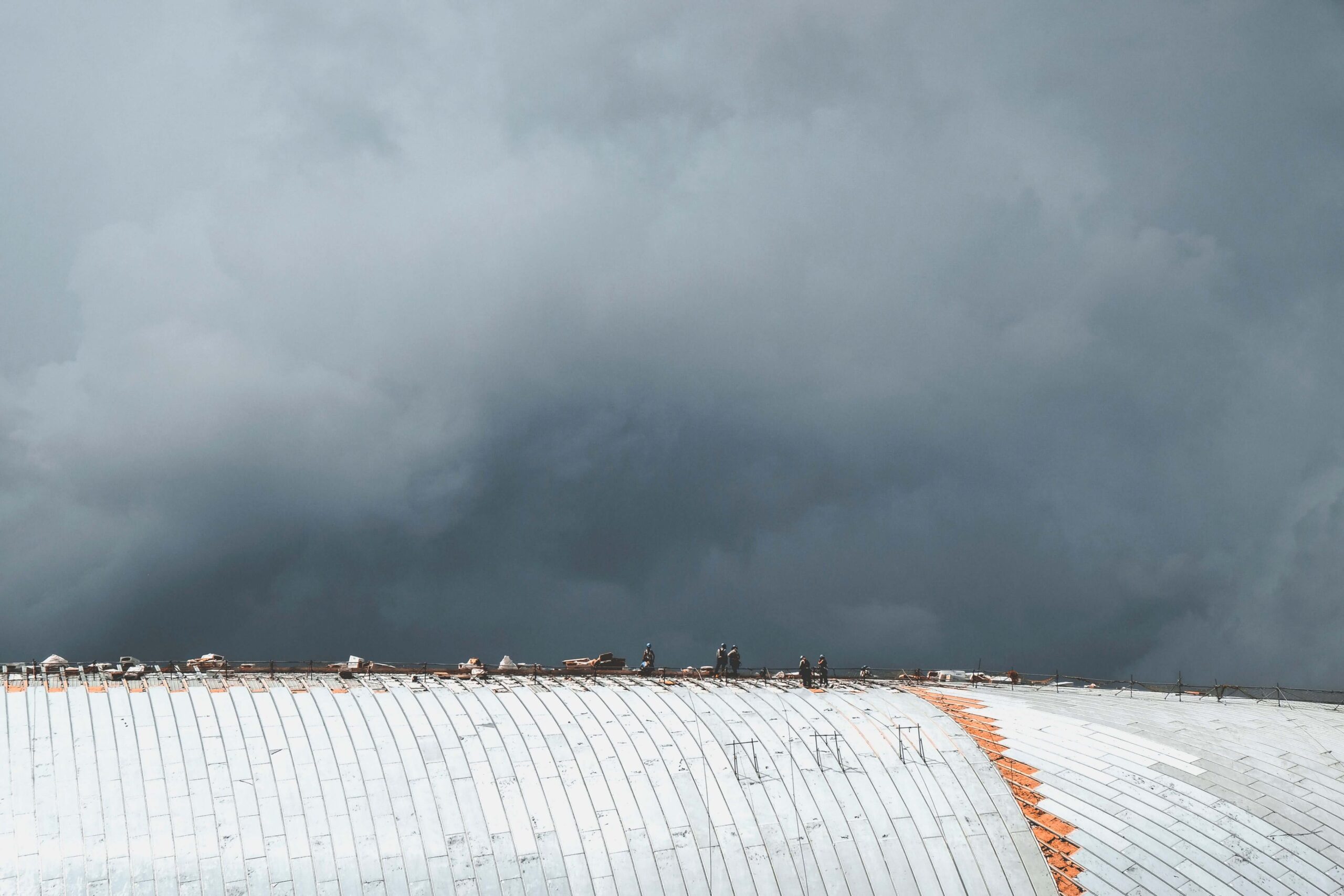 A view of a metal roofing system in Atlanta before the storm